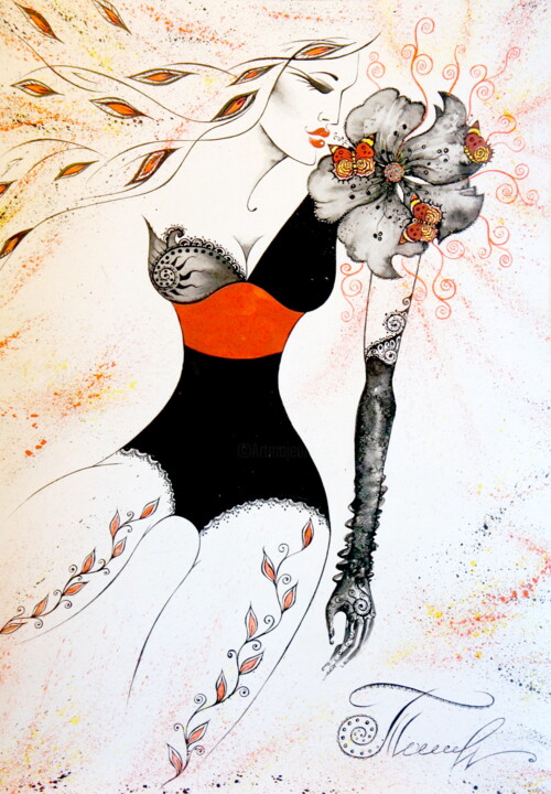 Woman is the Dance of Natue 绘画, 23.2x16.5 in