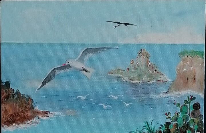 Peinture intitulée "La pointe de vigie…" par Charles Corbin, Œuvre d'art originale, Huile Monté sur Châssis en bois