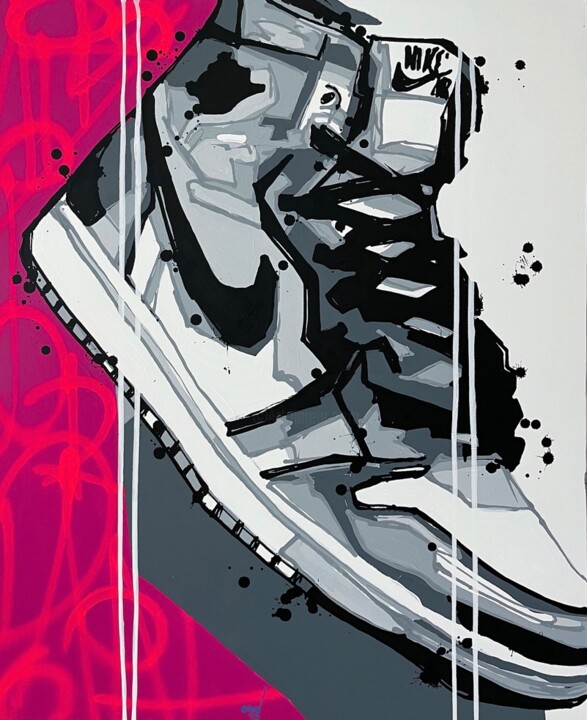 Sneaker Dreams: Artistic Odes to the Air Jordan 绘画, 43.3x35.4 in