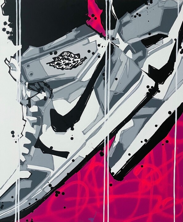 Fly High: The Spirit of the Air Jordan 绘画, 47.2x39.4 in