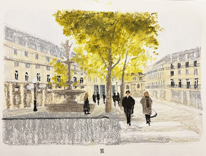 图画 标题为“Place Colette” 由Daria Klimenko, 原创艺术品, 粉彩