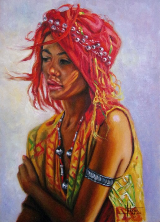 Femmes aux perles 绘画, 21.7x15 in