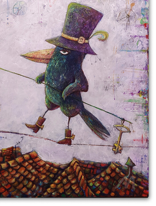 Impossibility to fly 绘画, 39.4x39.4 in