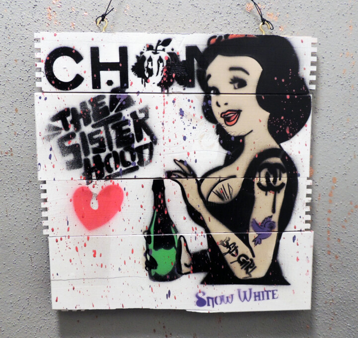 Malerei mit dem Titel "Snow" von Daveschloffi, Original-Kunstwerk, Sprühfarbe