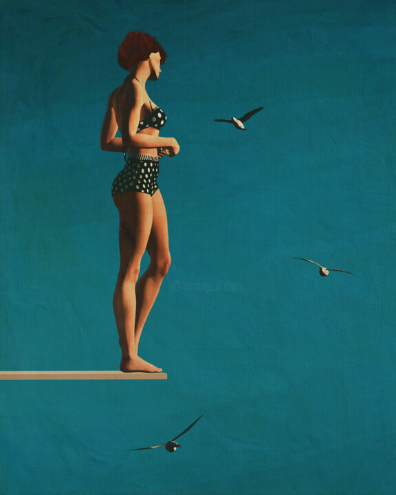Digitale Kunst getiteld "Painting of a woman…" door Jan Keteleer, Origineel Kunstwerk, 2D Digital Work