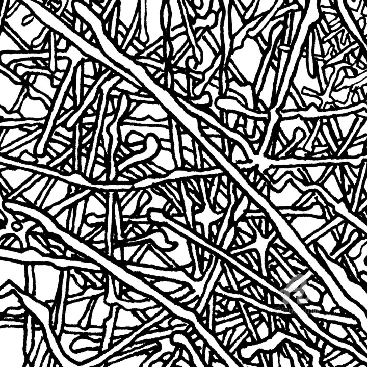 Drawing titled "Thinking 006845 (Tw…" by Alex Henk, Original Artwork, Ink