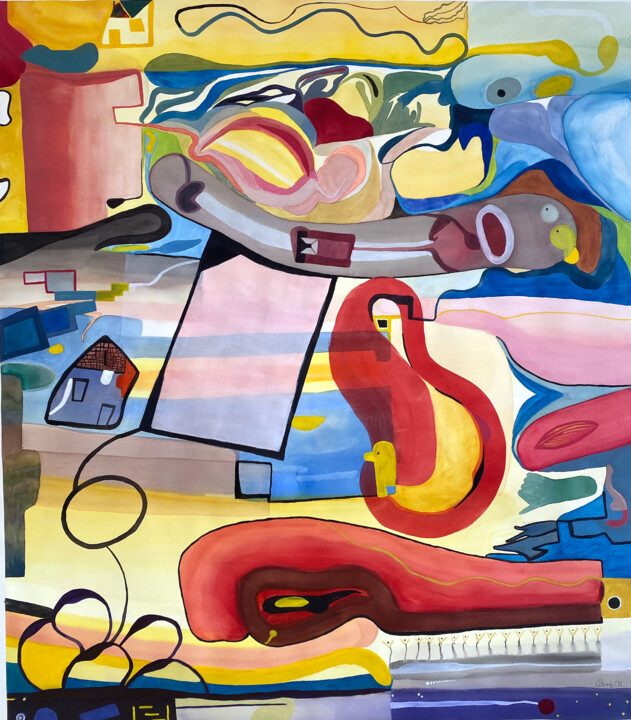 Seventeen 绘画, 44.5x39.4 in