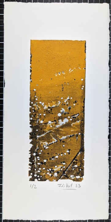 Eau-forte 12A recto. Noir/TdS Printmaking, 15x7.9 in