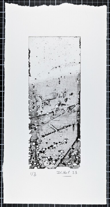 Eau-forte 12A recto. Noir Printmaking, 15x7.9 in