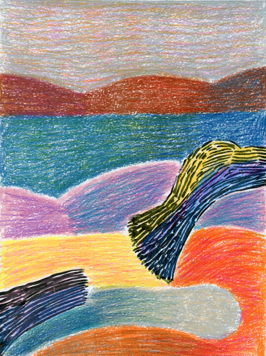Painting titled "From the "sea tide"…" by Egor Khodeev, Original Artwork, Conté