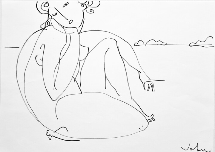 图画 标题为“ZEN Drawing” 由Oksana Veber, 原创艺术品, 墨