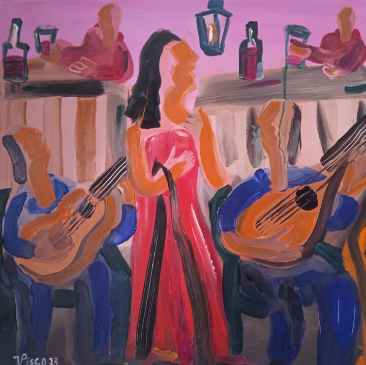 Fado em Belém 绘画, 19.7x19.7 in
