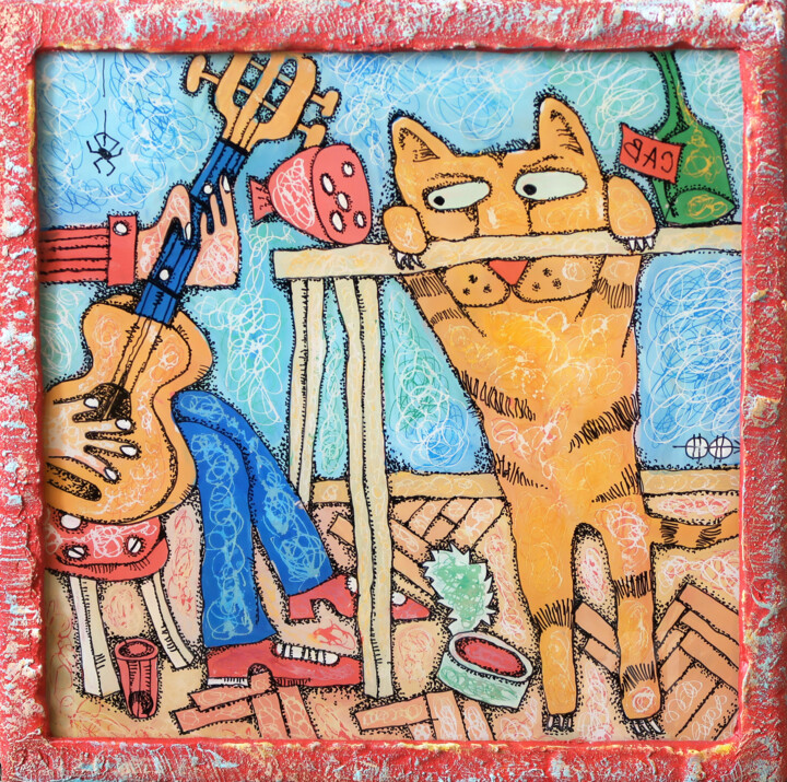 Story of the stolen sausages #2 绘画, 11x11 in