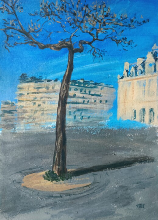 Place d'Italie 绘画, 11.7x8.3 in