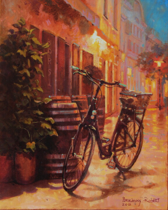 Evening Keszthely 绘画, 19.7x15.8 in