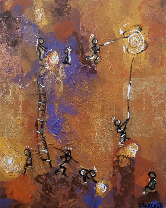 The quest for fire 绘画, 11.8x9.5 in