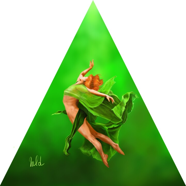 Les couleurs de la vie, vert printanier et bourgeonnant 数字艺术