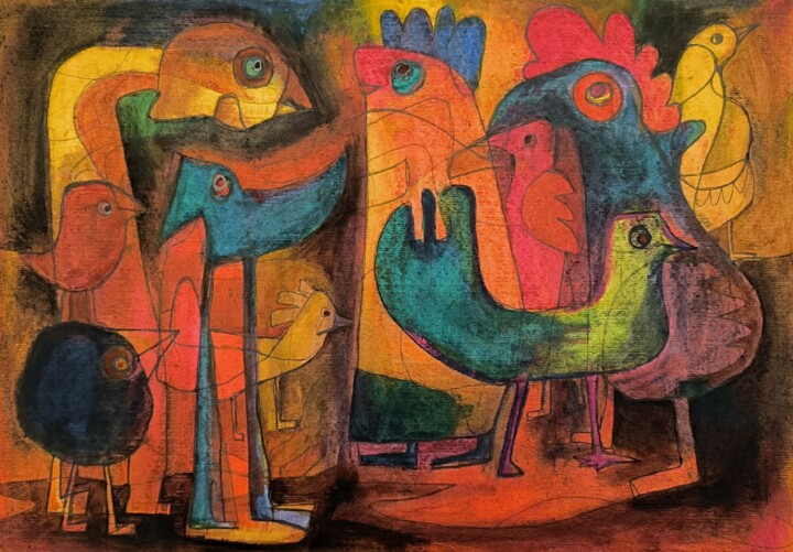 Negoziazioni in corso 绘画, 13.8x19.7 in