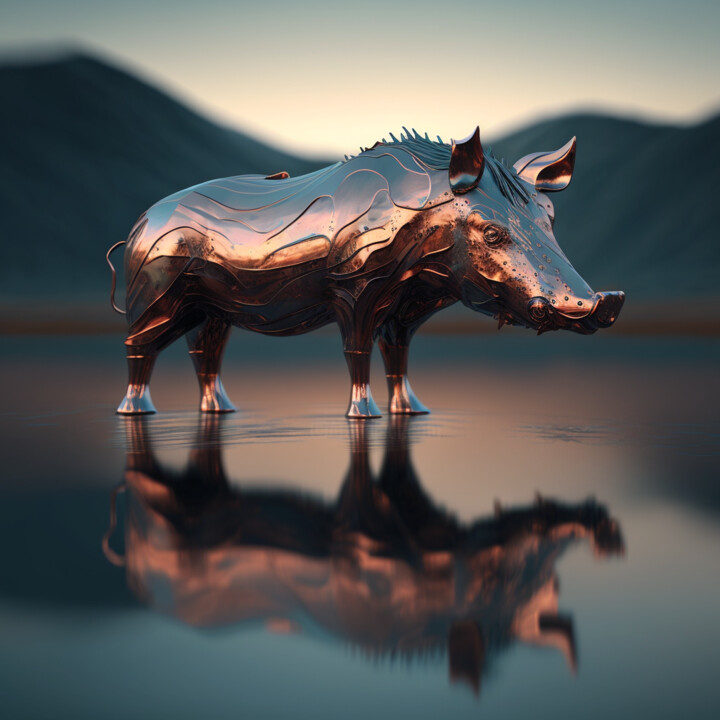 wild pig 数字艺术