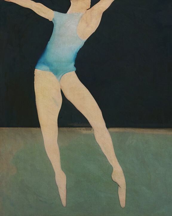 Dancing man in soft colors 绘画, 27.6x21.7 in