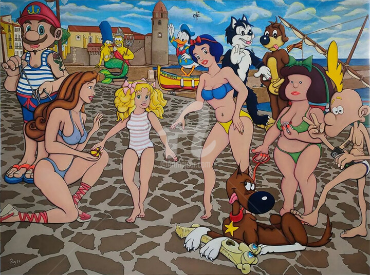 Les ménines à Collioure by 2nyss 绘画, 38.2x51.2 in