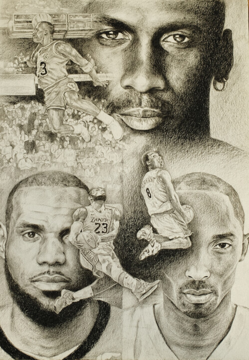 Drawing titled "Flight to Greatness" by Abraham Peñamante (Abe), Original Artwork, Graphite Mounted on Wood Stretcher frame