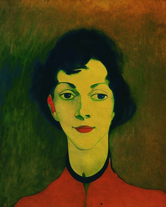 Digital Arts titled "Portrait of Angeliq…" by Jan Keteleer, Original Artwork, Digital Painting