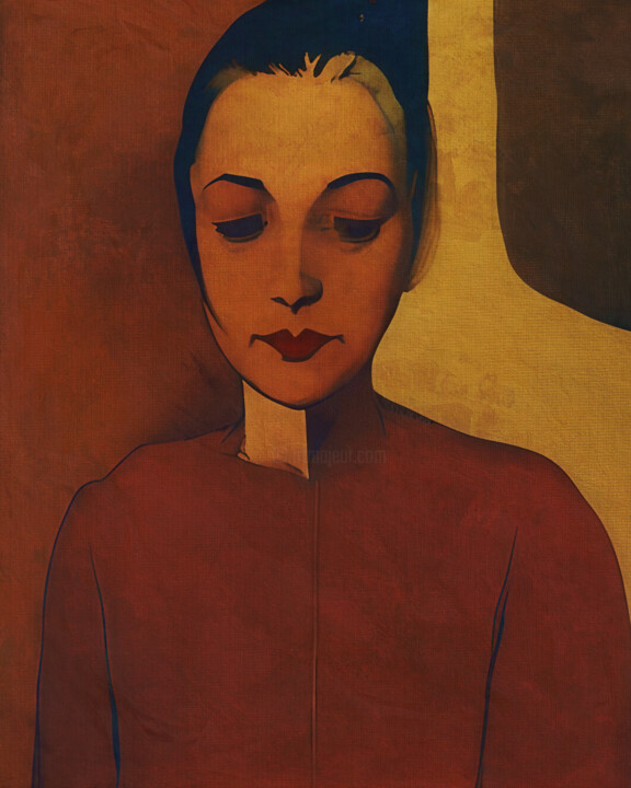 Digitale Kunst getiteld "Drawing of a woman…" door Jan Keteleer, Origineel Kunstwerk, 2D Digital Work