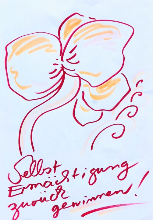 Dessin intitulée "Back to ourselves" par Corinne Courlet, Œuvre d'art originale, Encre