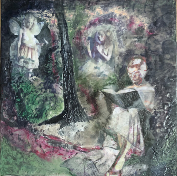 Schilderij getiteld "Secrets of the Fore…" door Mindy Tillery, Origineel Kunstwerk, Encaustiek Gemonteerd op Houten paneel