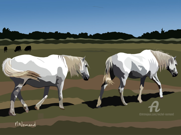 2023-03-01 Chevaux de Camargue 数字艺术