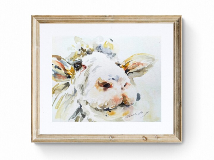 Sketch "Cute lamb" 绘画, 7.5x9.5 in