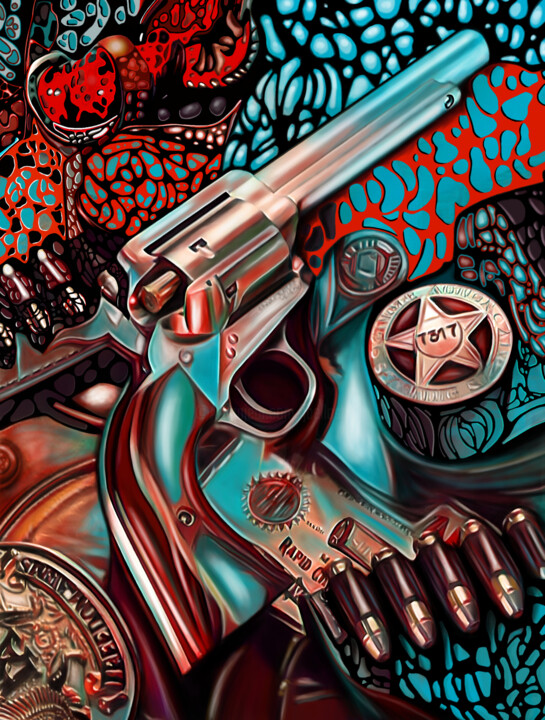 Wild West Sheriff 绘画, 35.4x26.8 in