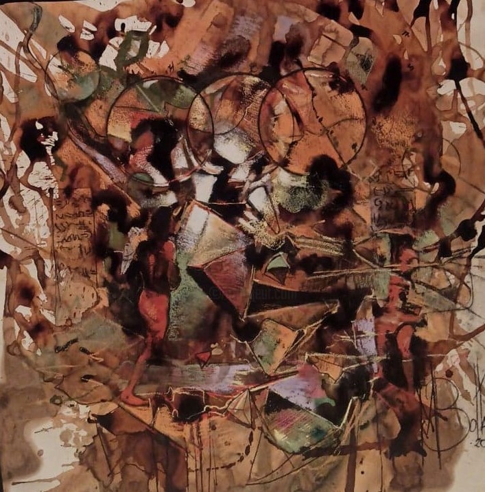 Médiation entre humains et esprits 图画, 39.4x39.4 in