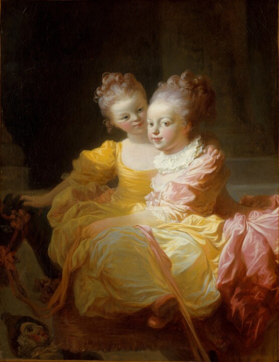 Peinture intitulée "Les deux sœurs" par Jean-Honoré Fragonard, Œuvre d'art originale, Huile