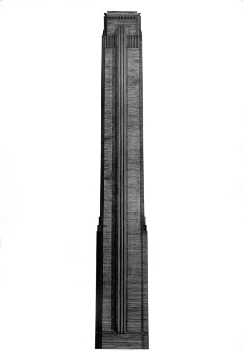 Tekening getiteld "TATE MODERN TOWER L…" door Ikrambek Muratbaev, Origineel Kunstwerk, Inkt