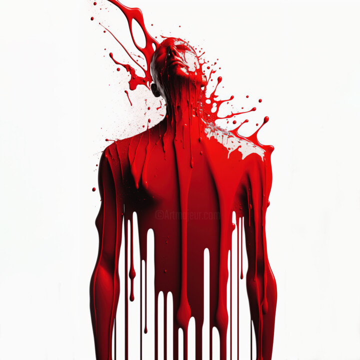 数字艺术 标题为“Blood #2” 由Dawid Mitoraj, 原创艺术品, AI生成的图像