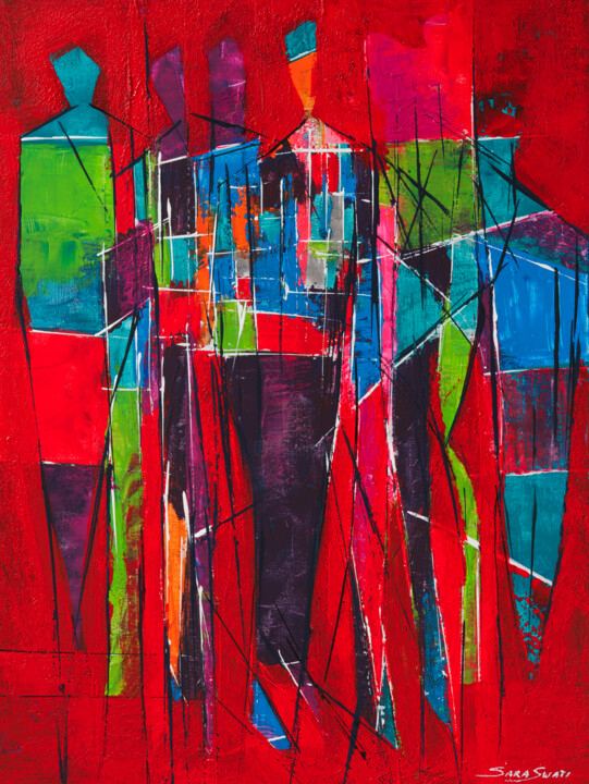 Pintura titulada "Native People" por Sara Swati, Obra de arte original, Acrílico Montado en Bastidor de camilla de madera