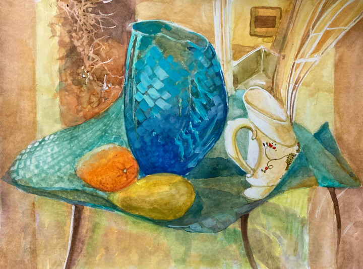 Painting titled "Migraine" by Joanna Zakrzewski, Original Artwork, Watercolor