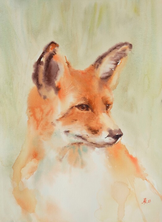 Big fox 绘画, 15.8x11.8 in