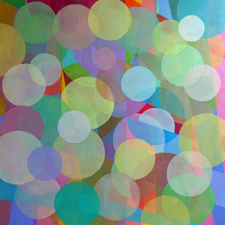 Painting titled "COMPOSITION: FLOATI…" by Stephen Conroy, Original Artwork, Acrylic Mounted on Wood Stretcher frame