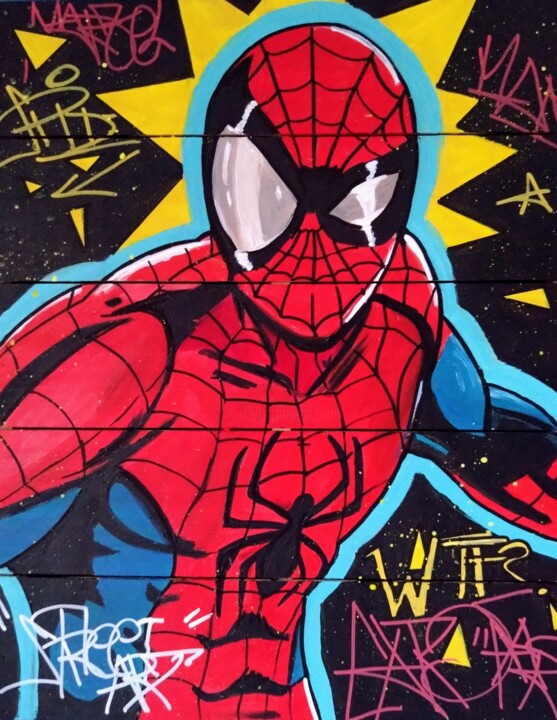 Street art "Spiderman" 绘画, 19.7x15.8 in