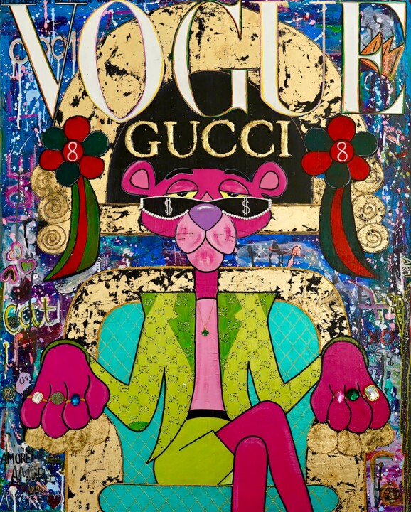 Pink Panther from the VOGUE collection 绘画, 39.4x31.5 in