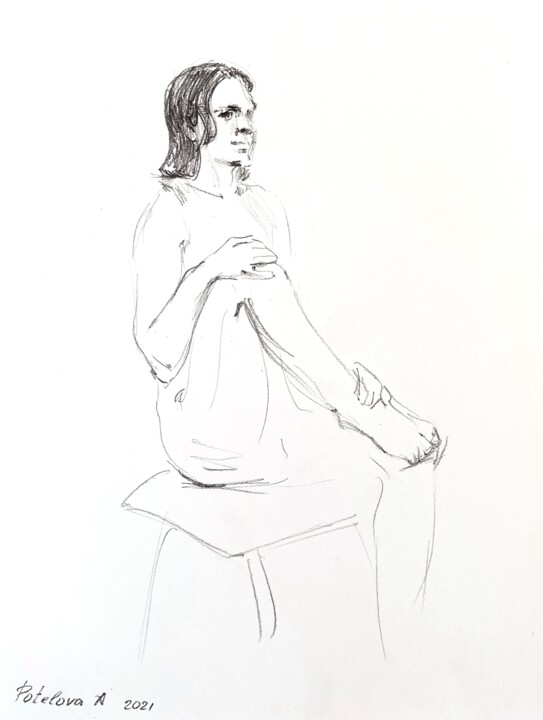 Sitting 3 图画, 10.8x8.3 in