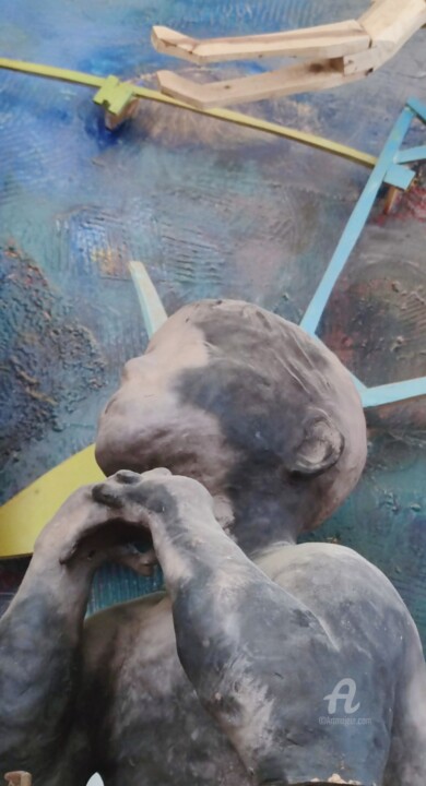 Nachdenklicher 雕塑, 17.7x17.7 in