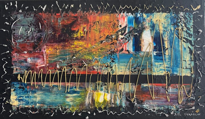 Séisme 绘画, 10.6x18.1 in