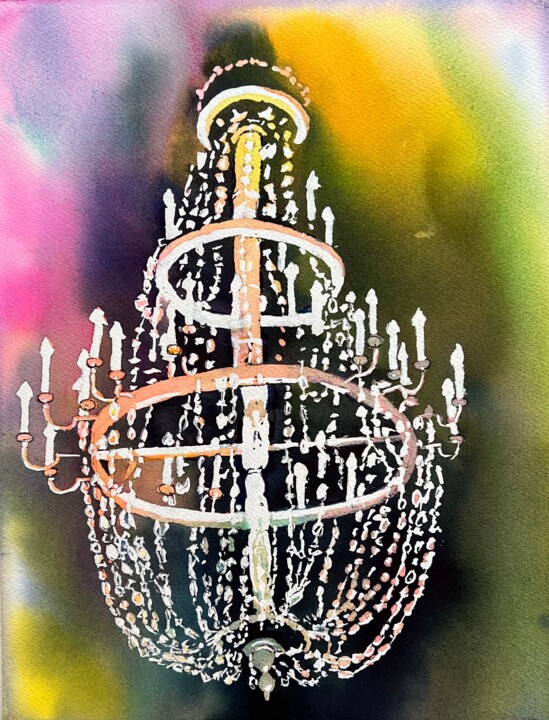 crystal chandelier from the Krakow salt mine 绘画, 15.8x11.8 in