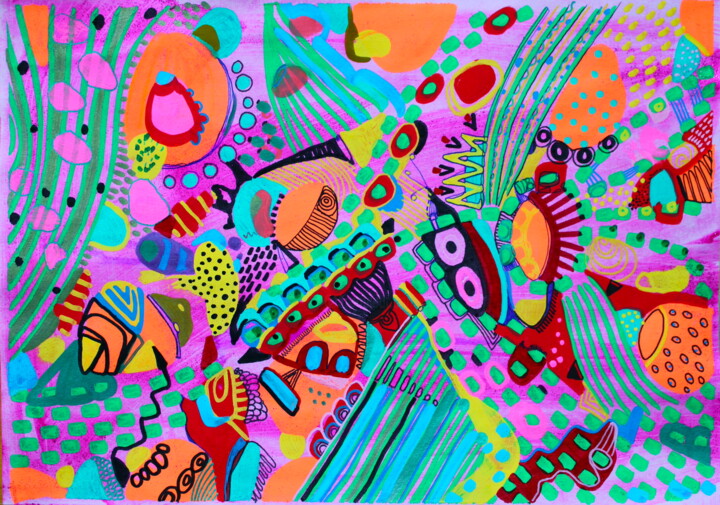 Peinture intitulée "479. Luxury Carpet" par Veera Zukova, Œuvre d'art originale, Acrylique