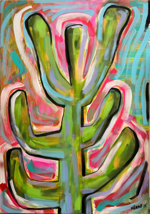 Sunday Cactus 绘画, 39.4x27.6 in