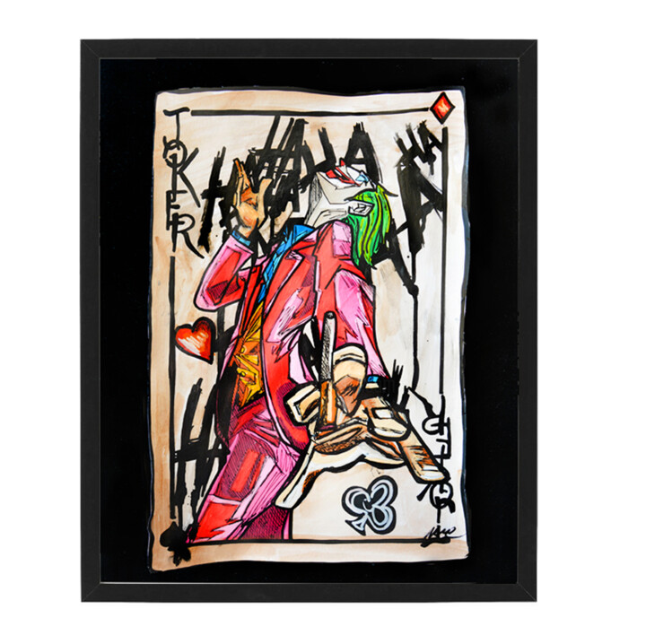 Joker Poker Card 绘画, 16.1x10.6 in
